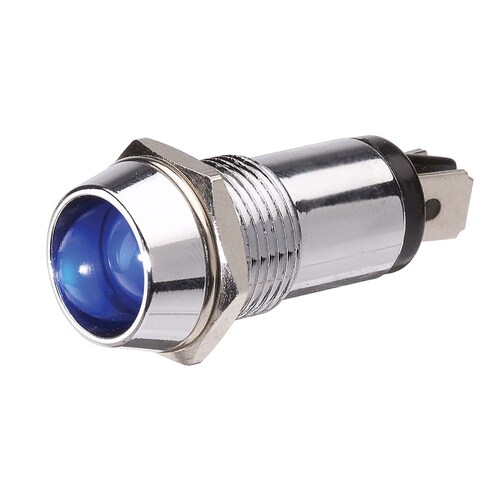 Narva 12 Volt Chrome Pilot Lamp with Blue LED - 62093BL