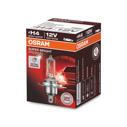 Osram Globe Super Bright Premium (1) H4 Halogen P43t-38 12v 100/90w 62204sbp