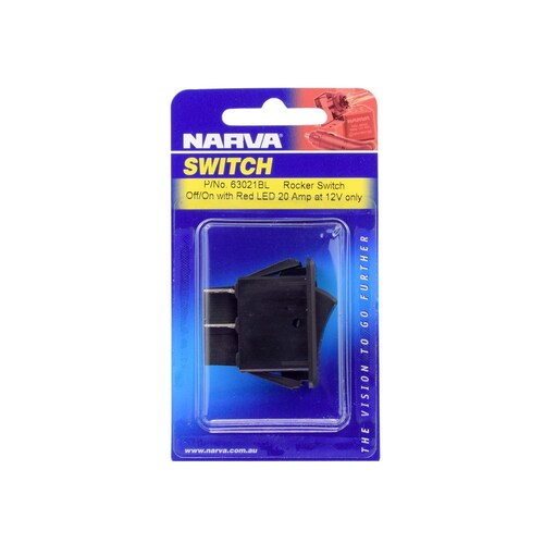 Narva Off/On Rocker Switch with Red LED - 63021BL