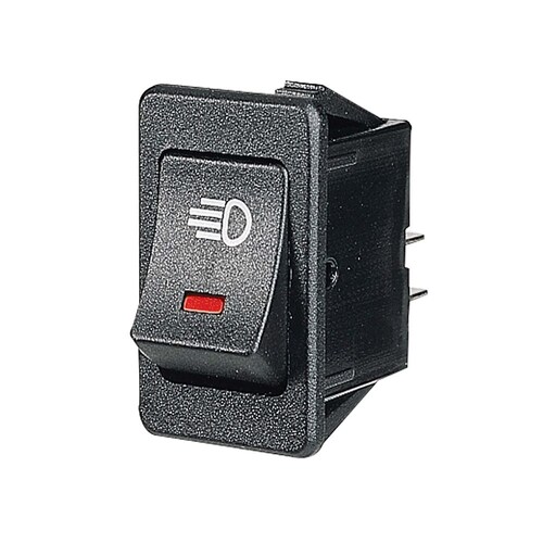 Narva Off/On Rocker Switch with Red LED and Driving Lamp Symbol - 63026BL