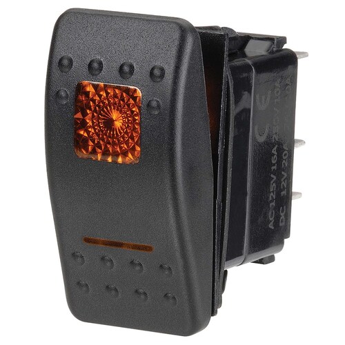 Narva 12 Volt Illuminated Off/On Sealed Rocker Switch (Amber) - 63122BL