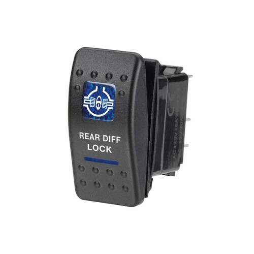 Narva 12V Illuminated On/Off Sealed Rear Diff Lock Rocker Switch - 63138BL