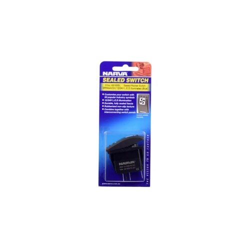 Narva 12/24V Off/Momentary On LED Illuminated Sealed Rocker Switch - 63165BL