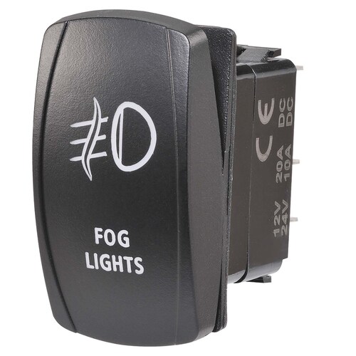 Narva 12/24V On/Off LED Illuminated Sealed Rocker Switch with Fog Lights Symbol - Blue (63222BL)