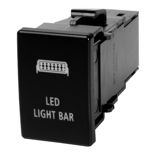 Narva 12 Volt On/Off LED Illuminated Sealed Push Switch with “LED Light Bar” Symbol (Blue) 63422BL