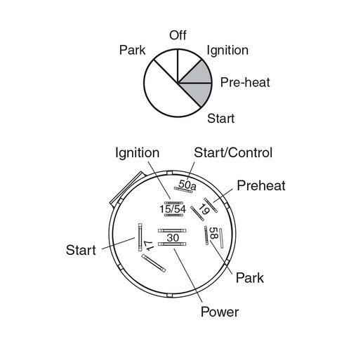 Narva 5 Position Diesel Ignition Switch with Pre-Heat Function - 64032