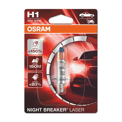 Osram Globe Night Breaker Laser (1) H1 Halogen P14-5s 12v 55w 64150nl-01b