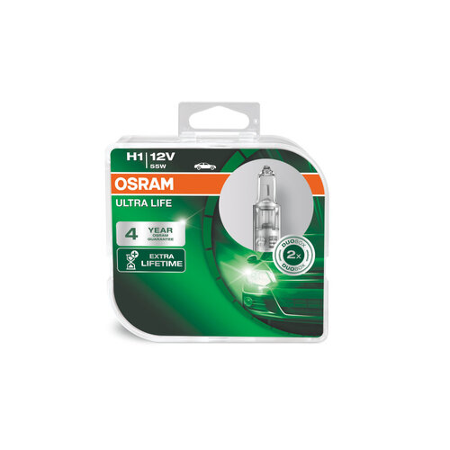Osram Globes Ultra Life (pk 2) H1 Halogen P14-5s 12v 55w 64150ult-hcb