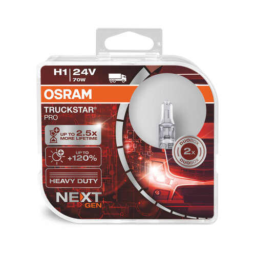 Osram Globes Truckstar (pk 2) H1 Halogen P14-5s 24v 70w 64155tsp-hcb