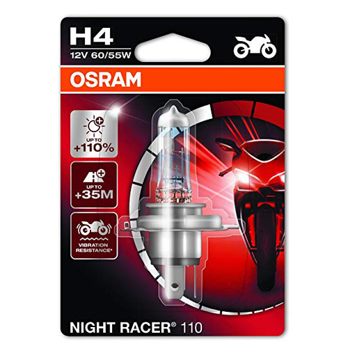 Osram Night Racer 110 H4 Halogen Globe P43t-38 12V 60/55W 64193NR1-01B