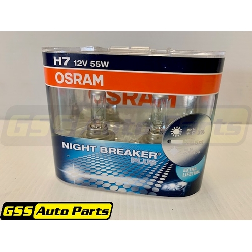 Osram Globes Night Breaker Plus (pk 2) H7 Halogen Px26d 12v 55w 64210nbp-hcb