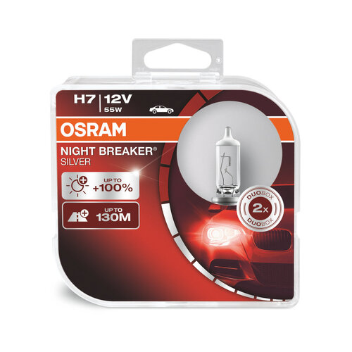 Osram Globes Night Breaker Silver (pk 2) H7 Halogen Px26d 12v 55w 64210nbs-hcb