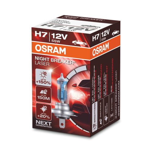 Osram Globe Night Breaker Laser (1) H7 Halogen Px26d 12v 55w 64210nl-01b
