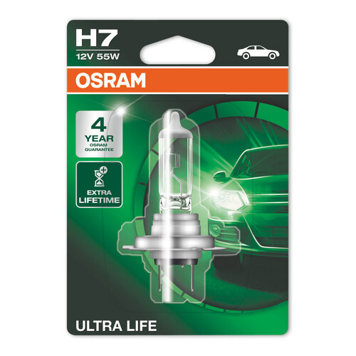 Osram Globe Ultra Life (1) H7 Halogen Px26d 12v 55w 64210ult-01b