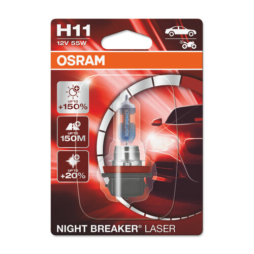 Osram Globe Night Breaker Laser (1) H11 Halogen PHJ19-2 12V 55W 64211NL-01B