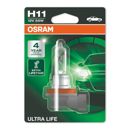 Osram Globe Ultra Life (1) H11 Halogen Phj19-2 12v 55w 64211ult-01b