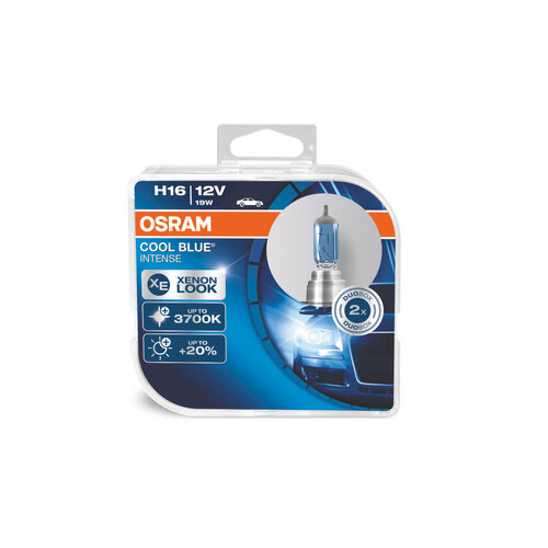 Osram Globes Cool Blue Intense (pk 2) H16 Halogen Pgj19-3 12v 19w 64219cbi-hcb