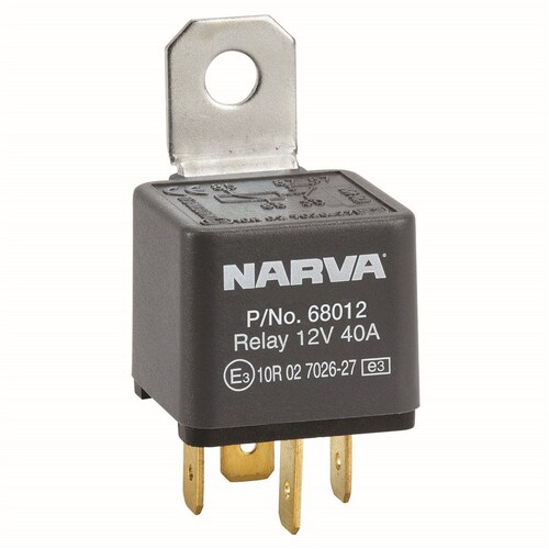 Narva 12V 70A Normally Open 4 Pin Relay with Resistor - 68012BL