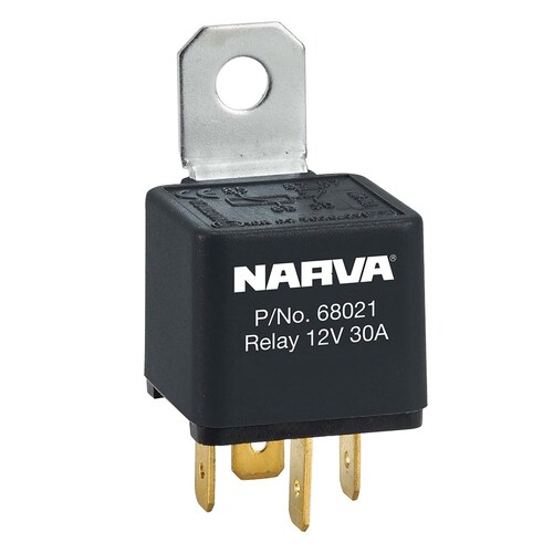 Narva 12V 30A Normally Open 4 Pin Reverse Pin Relay with Resistor - 68021BL