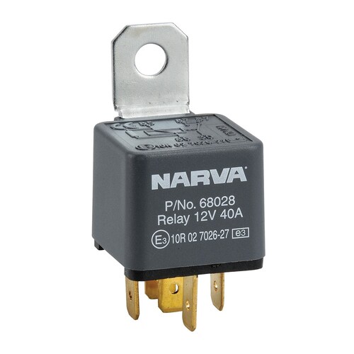 Narva 12V 40A Normally Open 5 Pin Relay with Resistor - 68028BL