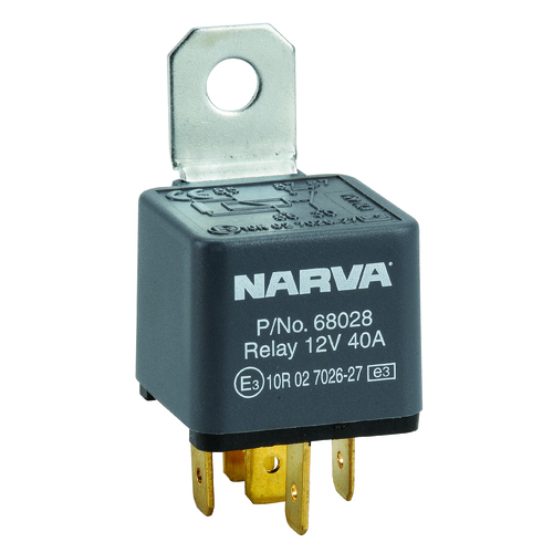 Narva  12v 40a Normally Open 5 Pin Relay With Resistor    68028BL  