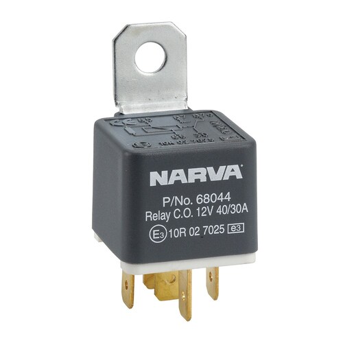 Narva 12V 40A/30A Change-Over 5 Pin Relay With Resistor - 68044BL
