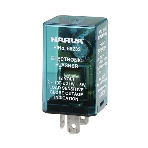 Narva 12 Volt 3 Pin Electronic Flasher - Single (68233BL)