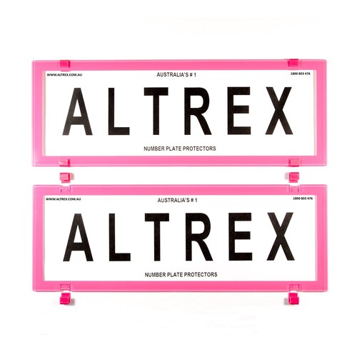 Altrex Number Plate Protector Covers - Standard Size Pink Without Lines 372x134mm 6BCNL