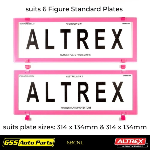 Altrex Number Plate Protector Covers Standard Pink 6BCNL