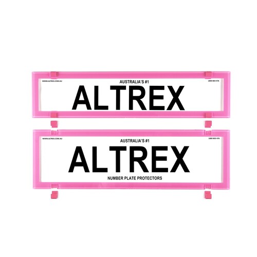 Altrex Number Plate Protector Covers - Slimline Pink Without Lines (372X84Mm & 372X107Mm) 6BCNLP