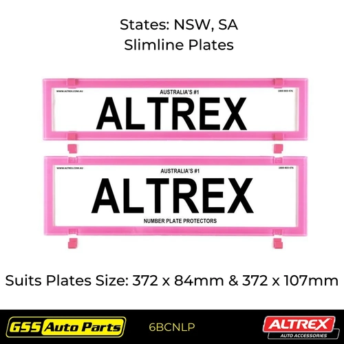Altrex Number Plate Protector Covers Slimline Pink 6BCNLP