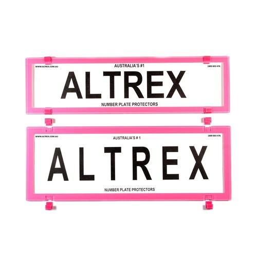 Altrex Number Plate Protector Covers - Slimline/Standard Size Combination Pink Without Lines 6BCQSNL *check plate size*