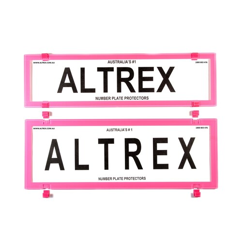 Altrex Number Plate Protector Covers - Slimline/Standard Size Combination Pink Without Lines 372x100mm & 372x134mm 6BCQSNL