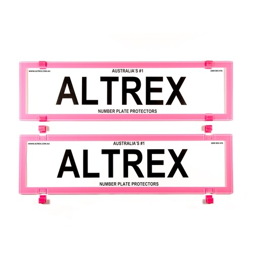 Altrex Number Plate Protector Covers - Dual Slimline Pink Without Lines 6BCVSNL *check plate size*