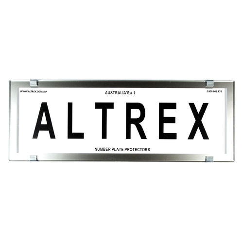 Altrex Number Plate Protector Covers - Standard Size Chrome Style Without Lines 6CC *check plate size*