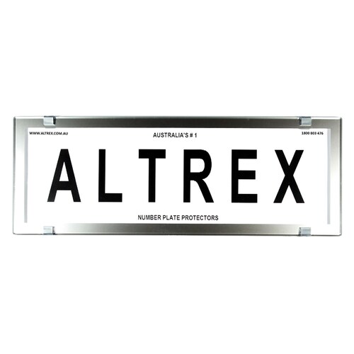 Altrex Number Plate Protector Covers - Standard Size Chrome Style Without Lines 372x134mm 6CC