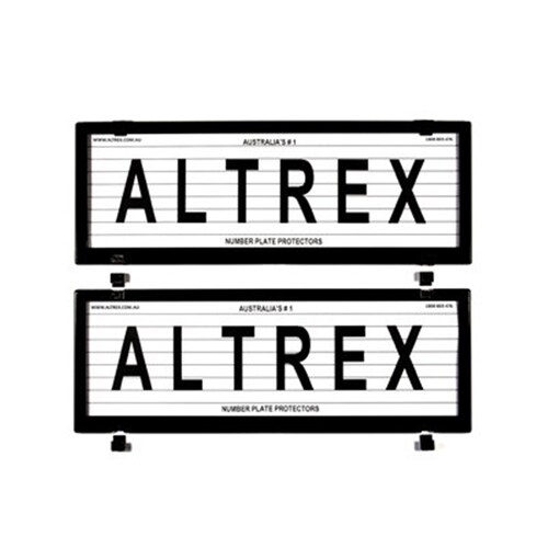 Altrex Number Plate Protector Covers - Standard Size Black With Lines 372x134mm 6CL