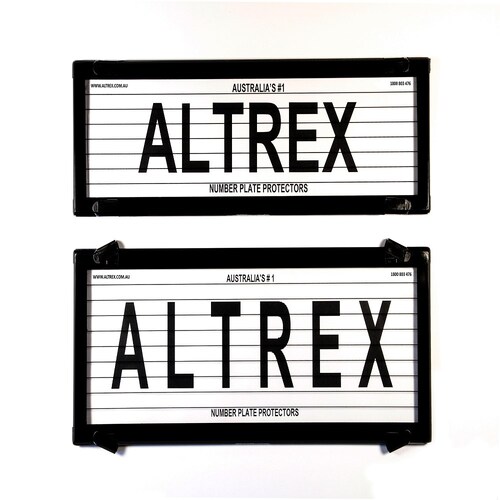 Altrex Number Plate Protector Covers - Slimline Black With Lines 6HPVSL *check plate size*