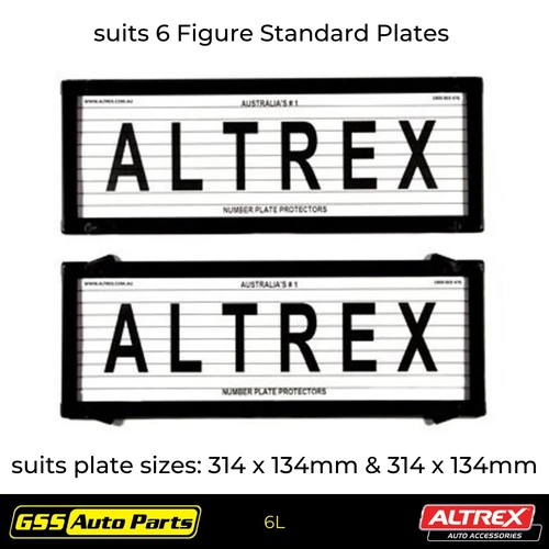Altrex Number Plate Protector Covers 6L Black Standard Size