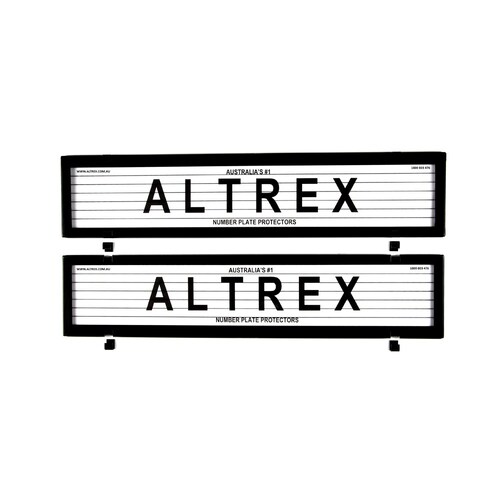Altrex Number Plate Protector Covers - European Classic Full Size Front And Rear Black Lines 6LE *check plate size*