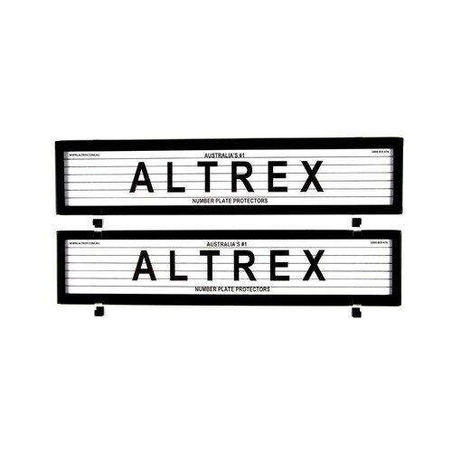 Altrex Number Plate Protector Covers - European Classic Full Size Front And Rear Black With Lines 520x110mm 6LE