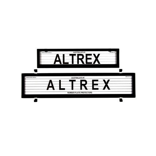 Altrex Number Plate Protector Covers - European Premium Combination Slim And Full Size Black With Lines 6LEP *check plate size*