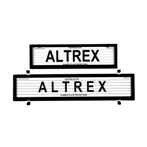 Altrex Number Plate Protector Covers - European Slimline And Full Size Combination With Lines 6LEV *check plate size*