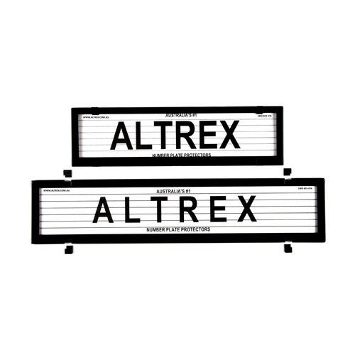 Altrex Number Plate Protector Covers - European Slimline And Full Size Combination With Lines 372x100mm & 520x110mm 6LEV