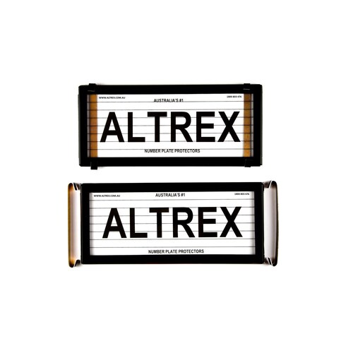 Altrex Number Plate Protector Covers - Historic Black With Lines (250X95Mm & 6LH)