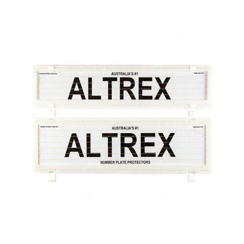 Altrex Number Plate Protectors Premium White Lined 6LPW 