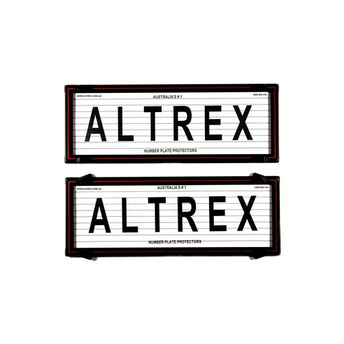 Altrex Number Plate Protector Covers - Standard Size Black Border With Red Insert And Lines 372x134mm 6LR