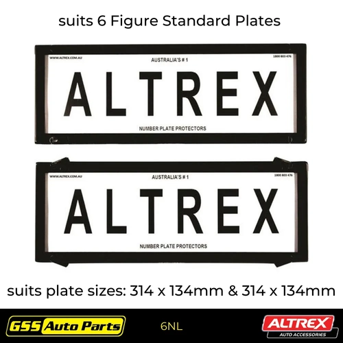Altrex Number Plate Protector Covers Standard Black 6NL