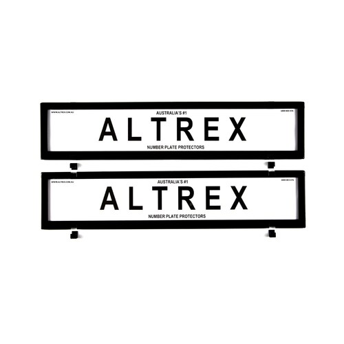 Altrex Number Plate Protector Covers - European Classic Full Size Front And Rear Black Without Lines 520x110mm 6NLE
