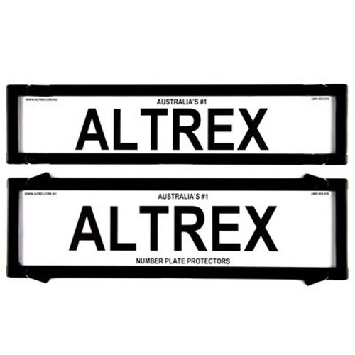 Altrex Number Plate Protector Covers - Premium Combination Black Without Lines (372X84Mm & 372X107Mm) 6NLP